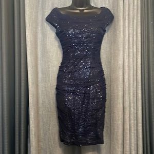 Ralph Lauren little navy stretch sequin cocktail dress